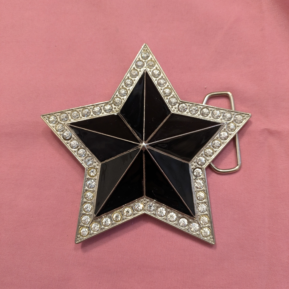 2010s Era Hot Topic Black and Silver Star Belt